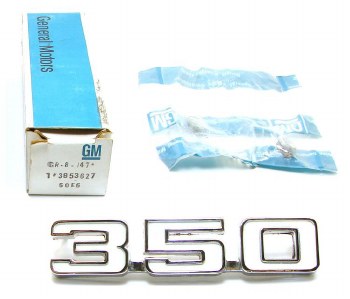 1969 Camaro NOS 350 Front Fender Emblem Original GM Part# 3953627