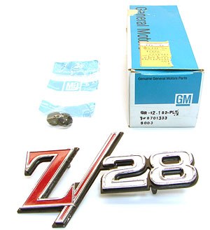 1969 Camaro NOS Z/28 TailLight Panel Emblem GM Part# 8701333
