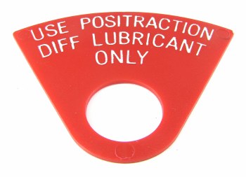 1968-1972 Camaro Positraction Rear End Posi-limited Slip Tag