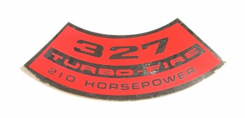 1967 1968 1969 Camaro 327-210 HP Turbo Fire  Air Cleaner Decal GM# 3911044