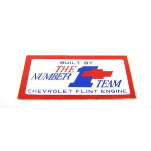 1967 Camaro Valve Cover Decal Team #1 Flint