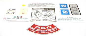 1969 Camaro Coupe Decal Kit  350-250 HP