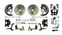 1967 1968 1969 Camaro Power Front Wheel Disc Brake Conversion Kit with 8" Dual Chrome Booster Master Cylinder & Black Calipers