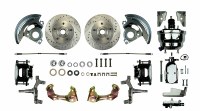 1967 1968 1969 Camaro 2" Drop Power Front Wheel Disc Brake Conversion Kit with 8" Dual Chrome Booster Master Cylinder & 2 Black Calipers