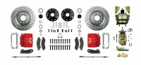 1967 1968 1969 Camaro Power Signature Series Front Big Wheel Disc Brake Conversion Kit Booster 2 Twin Pistons & Red Calipers