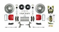 1967 1968 1969 Camaro Drop Power Front Big Wheel Disc Brake Conversion Kit with Booster 2 Red Twin Pistons &  Calipers