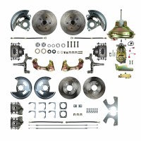 1967 1968 1969 Camaro Non-staggered 2" Drop Power Front Wheel Disc Brake Conversion Kit 11" Booster Spindles & 4 Calipers