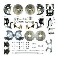1967 1968 1969 Camaro Staggered Power Front Wheel Disc Brake Conversion Kit 8" Dual Chrome Booster Master Cylinder & 4 Calipers