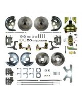 1968 1969 Camaro Staggered 2" Drop Power Front Wheel Disc Brake Conversion Kit 11" Booster Spindles & 4 Calipers