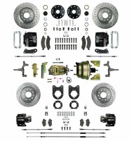 1967 1968 1969 Camaro 2" Drop Power Big 4 Wheel Disc Brake Conversion Kit Chrome Booster 4 Black Twin Pistons & Calipers