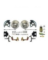 1967 1968 1969 Camaro Manual Front Wheel Disc Brake Conversion Kit Master Cylinder Valve 2 Black Calipers & 2 Rotors