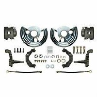 1967 1968 1969 Camaro Manual Signature Series Front Big Wheel Disc Brake Conversion Kit Chrome Master Cylinder 2 Twin Pistons & Black Calipers