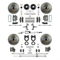 1967 Camaro Non-staggered Manual 4 Wheel Disc Brake Conversion Kit Chrome Maste Cylinder 4 Calipers & 4 Rotors