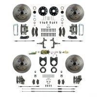 1967 Camaro Non-staggered 2" Drop Manual 4 Wheel Disc Brake Conversion Kit Master Cylinder Spindles & 4 Calipers