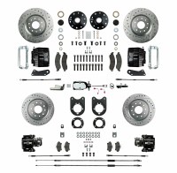 1968 1969 Camaro Manual Big 4 Wheel Disc Brake Conversion Kit Chrome Master Cylinder 4 Black Twin Pistons & Calipers