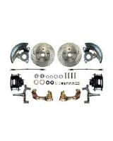 1967 1968 1969 Camaro 2" Drop Front Wheel Disc Brake Conversion Kit 2 Black Calipers Drilled Slotted Rotors & Spindles