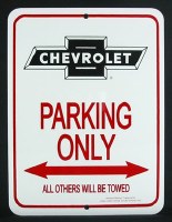 1964-1981 Camaro Camaro Wall Sign  "Chevrolet Parking Only"