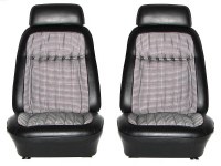 1969 Camaro Deluxe Houndstooth Interior Bucket Seat Covers  Black