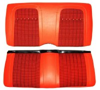 1969 Camaro Coupe Deluxe Houndstooth Interior Rear Seat Covers  Orange