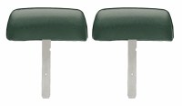 1969 Camaro & Firebird Bucket Seat Headrests w/Straight Bar OE Style Dark Green