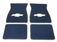 1969 Camaro Carpeted Floor Mats With Bowtie Logo Dark Blue