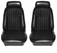 1969 Camaro Deluxe Interior Comfortweave Bucket Seats Assembled  Black