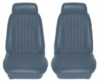 1969 Camaro Deluxe Interior Comfortweave Bucket Seats Assembled  Dark Blue