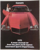 1970 Camaro Dealer Showroom Sales Brochure  OE Quality!