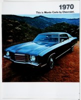 1970 Monte Carlo Dealer Showroom Sales Brochure  OE Quality!