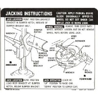 1968 Camaro Coupe Jacking Instructions GM# 3949516