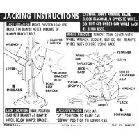 1969 Camaro Coupe Space Saver Tire Jacking Instructions GM# 3949508