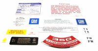 1968 Camaro Convertible Decal Kit 350-295 HP