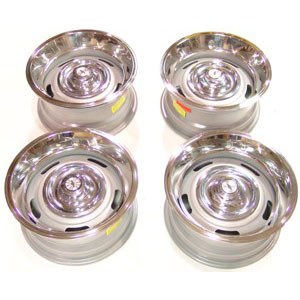 1967 1968 1969 Camaro Rally Wheel Kit 15 x 7 w Flat Style Disc Brake Center Caps