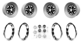 1969 1970 1971 1972 Camaro Super Sport Wheel Kit 15 x 7 SS Center Caps &amp; Rings USA!