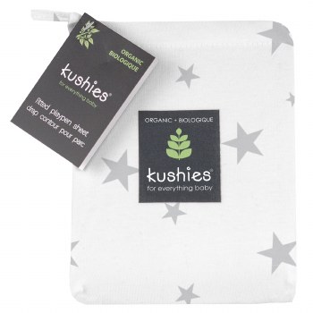 Organic Crib Sheet Grey Stars