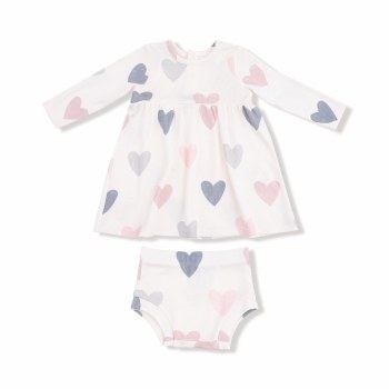 Hearts Bloomer + Dress 6-12m