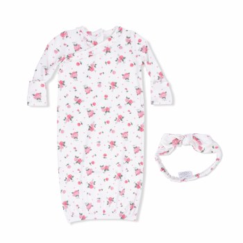 Gown Set Pink Rosettes