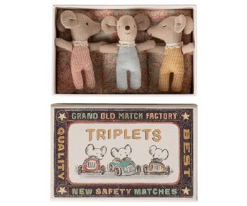 Triplets Baby Mice in Matchbox
