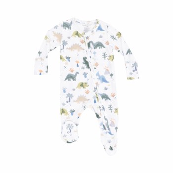 Zipper Footie Soft Dinos 3-6m