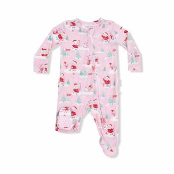 Zipper Footie Mrs Claus 0-3m