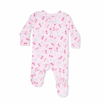 Zipper Footie Cherries 0-3m