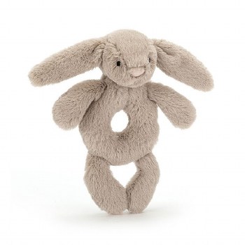 Bashful Beige Bunny Ring Rattl