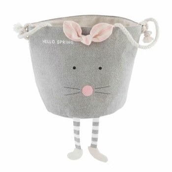 Grey Bunny Canvas Bucket