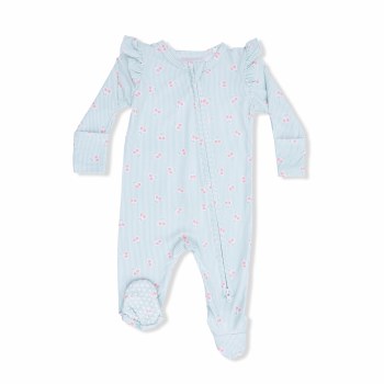 Zipper Footie Tiny Cherry 0-3m