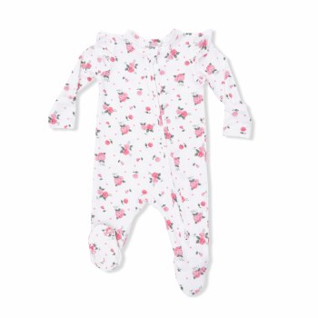 Zipper Footie Rosettes 0-3m