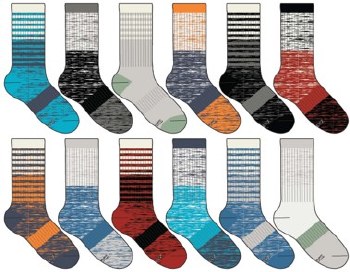 Color Blocked 12pk Socks 7-8.5