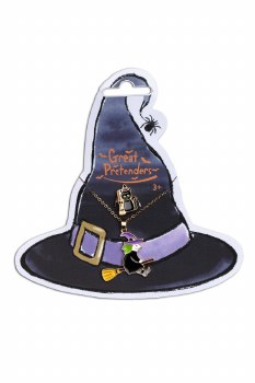 Witch Necklace with Black Cat
