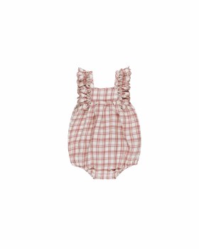 Maya Romper Pink Plaid 0-3m