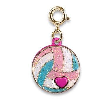 Gold Glitter Volleyball Charm