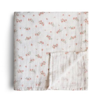 Muslin Swaddle Pink Flowers